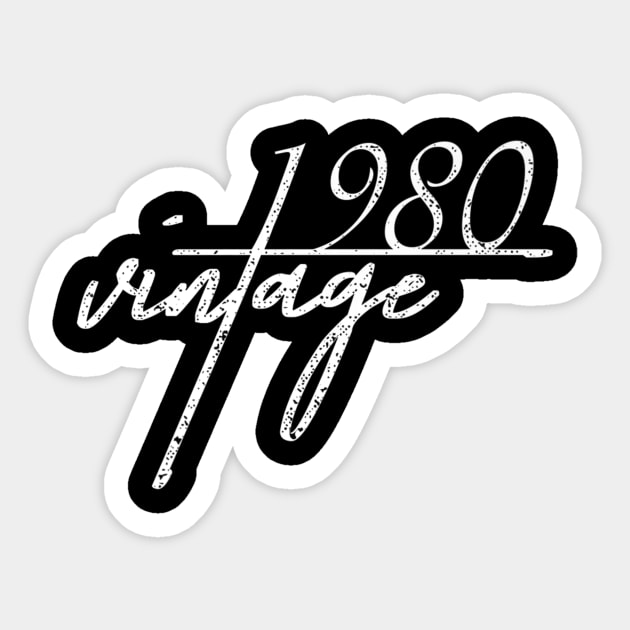 40th Birthday Gift Idea Vintage 1980 Sticker by bummersempre66